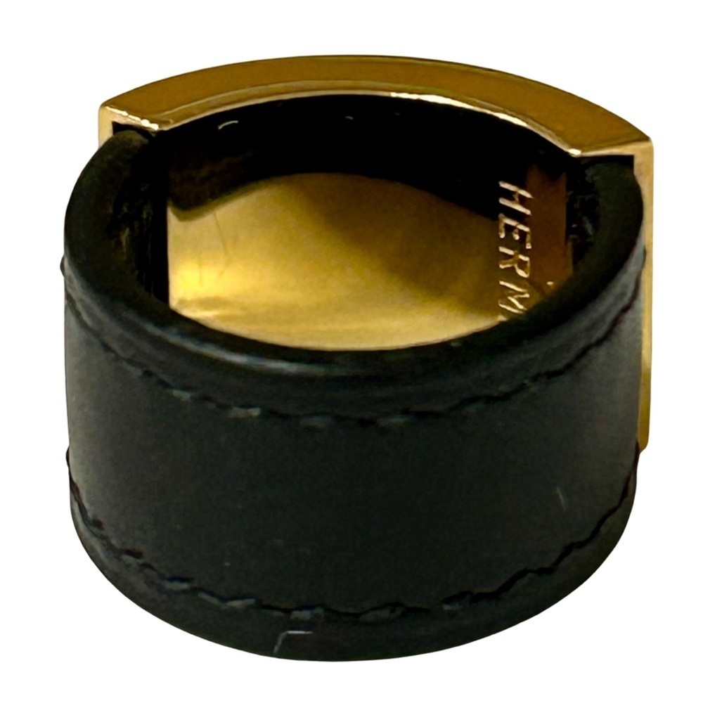 Hermès Collier de Chien Leather & Gold-Tone Ring - Picture 4 of 8